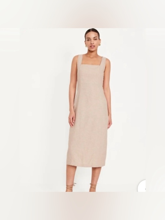 Old Navy Dresses & Skirts - Old Navy Square-Neck Sleeveless Midi Dress in Beige